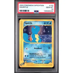 PSA 10 GEM MINT Squirtle 132/165 Pokemon Expedition 2002 Non Holo E-Reader Card - Image 1