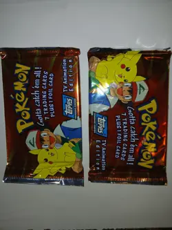 1999 Pokemon Topps TV Animation Edition 2 Packs Sealed - Image 2