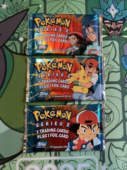 SEALED Pokemon Topps Series 2 Booster Packs Full Art Set - TV Animation Edition - Image 1