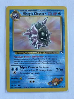 Misty's Cloyster 29 - Rare - Gym Heroes - 2000 WOTC - Pokemon Card - NM - 1¢ sta - Image 1