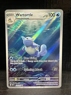 2023 Pokemon Scarlet & Violet 151 Wartortle Illustration Rare 171/165 TCG Card. - Image 1