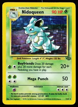 Nidoqueen 7/64 Holo Rare Jungle Pokemon Card - Image 1