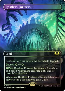 MTG FOIL Restless Fortress Borderless - Wilds of Eldraine #305 - Image 1
