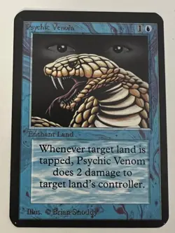 Magic the Gathering MTG Alpha Psychic Venom NM (Beta Bob) - Image 1