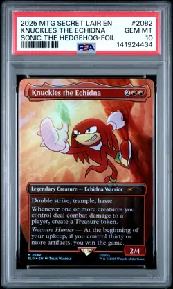 2025 MTG SECRET LAIR DROP SONIC: FRIENDS & FOES-FOIL KNUCKLES THE ECHIDNA PSA 10 - Image 1