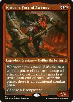 Karlach, Fury of Avernus FOIL Retro Etched Commander Legends Magic MTG #507 LP - Image 1