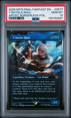 2025 MTG FINAL FANTASY ARTIST BORDERLESS-FOIL #0577 Y'SHTOLA RHUL PSA 10 - Image 1