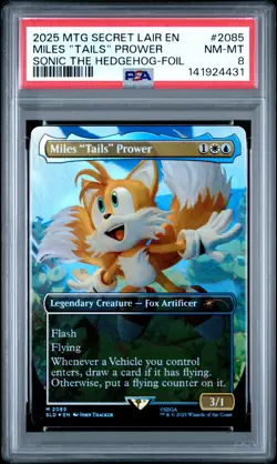 2025 MTG SECRET LAIR DROP SONIC: FRIENDS & FOES-FOIL MILES "TAILS" PROWER PSA 8 - Image 1