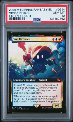 2025 MTG FINAL FANTASY EXTENDED ART #0514 VIVI ORNITIER PSA 10 - Image 1