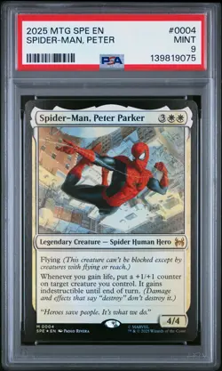 2025 MTG MARVEL'S SPIDER-MAN ETERNAL #0004 SPIDER-MAN PETER PARKER PSA 9 - Image 1
