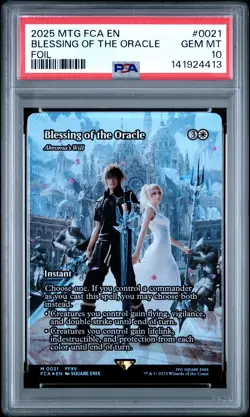 2025 MTG FINAL FANTASY THROUGH THE AGES FOIL #0021 BLESSING OF THE ORACLE PSA 10 - Image 1