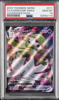 2020 POKEMON SWORD & SHIELD CHAMP'S PATH #017 FULL ART/GARDEVOIR VMAX PSA 10 - Image 1