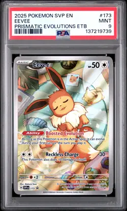 2025 POKEMON SVP PRISMATIC EVOLUTIONS ELITE TRAINER BOX #173 EEVEE PSA 9 - Image 1