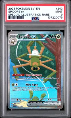 2023 POKEMON SVI EN-SCARLET & VIOLET SPECIAL ILLUSTRATION RARE SPIDOPS EX PSA 9 - Image 1