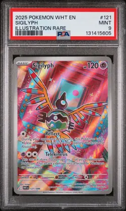 2025 POKEMON WHT EN-WHITE FLARE ILLUSTRATION RARE #121 SIGILYPH PSA 9 - Image 1
