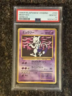 PSA 10 GEM MINT 1998 Pokemon Japanese Mewtwo Vending Series 3 #150 - Image 1