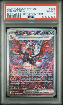 2024 POKEMON PAF EN-PALDEAN FATES SPECIAL ILLUSTRATION RARE CHARIZARD EX PSA 8 - Image 1