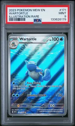 2023 POKEMON MEW EN-151 ILLUSTRATION RARE #171 WARTORTLE PSA 9 - Image 1