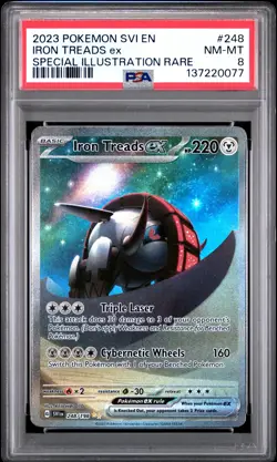 2023 POKEMON SVI SPECIAL ILLUSTRATION RARE #248 IRON TREADS EX PSA 8 - Image 1