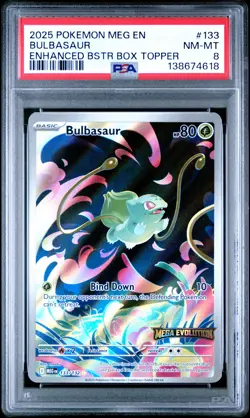 2025 POKEMON MEG EN-MEGA EVOLUTION ENHANCED BOOSTER BOX TOPPER BULBASAUR PSA 8 - Image 1