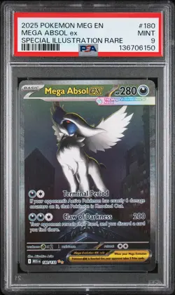 2025 POKEMON MEG EN-MEGA EVOLUTION SPECIAL ILLUSTRATION RARE MEGA ABSOL EX PSA 9 - Image 1