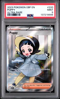 2023 POKEMON OBF EN-OBSIDIAN FLAMES ULTRA RARE #220 POPPY PSA 9 - Image 1
