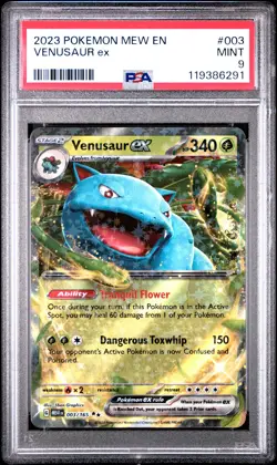 2023 POKEMON MEW EN-151 #003 VENUSAUR EX PSA 9 - Image 1