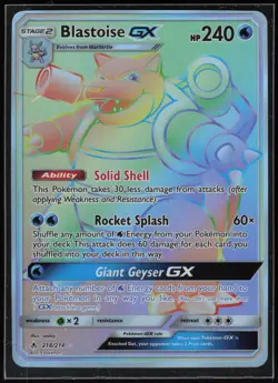 Pokemon TCG SM - Unbroken Bonds #218/214 Blastoise GX (Secret) - Image 1