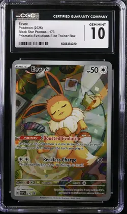 CGC 10 Eevee Black Star Promo 173 Prismatic Evolutions ETB Pokemon 2025 - Image 2