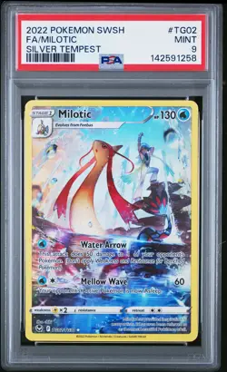2022 POKEMON SWORD & SHIELD SILVER TEMPEST #TG02 FULL ART/MILOTIC PSA 9 - Image 1