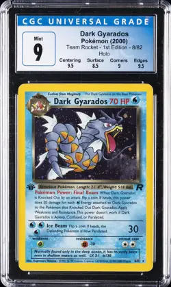 2000 POKEMON TEAM ROCKET 1ST EDITION HOLO #8 DARK GYARADOS CGC 9 - Image 1