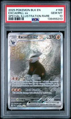 2025 POKEMON BLK EN-BLACK BOLT SPECIAL ILLUSTRATION RARE EXCADRILL EX PSA 10 - Image 1