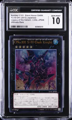 2013 YU-GI-OH! #LVAL-JP046 NUMBER C101: SILENT HONOR DARK CGC 10 GEM MINT - Image 1