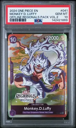 2024 ONE PIECE OFFLINE REGIONALS PACK 2024 VOL.2 #041 MONKEY D. LUFFY PSA 10 - Image 1