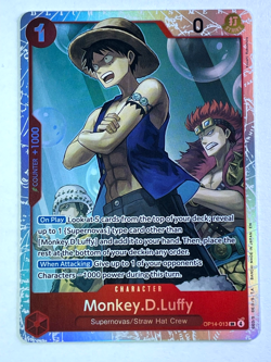 One Piece The Azure Sea's Seven Monkey .D. Luffy SR OP14-013 CPics and Desc - Image 1