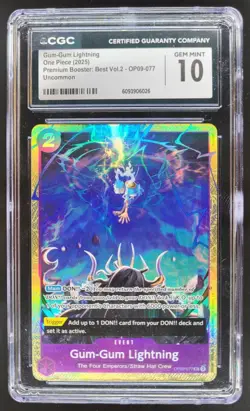 2025 ONE PIECE CCG GUM-GUM LIGHTNING ALT ART OP09-077 CGC 10 A PT - Image 1