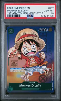 2023 ONE PIECE PROMOS 1ST ANV TOURNAMENT-PARTICIPATION MONKEY D. LUFFY PSA 10 - Image 1