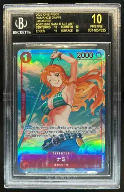 2022 One Piece Romance Dawn Japanese Nami R Alt Art #OP01-016 BGS 10 Black Label - Image 1