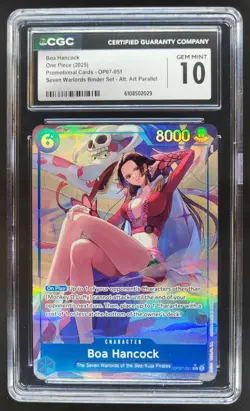 2025 ONE PIECE CCG BOA HANCOCK OP07-051 SEVEN WARLORDS ALT ART CGC 10 B PT - Image 1