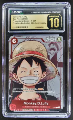 2022 ONE PIECE CCG MONKEY D. LUFFY MANGA ALT ART P-001 CGC 10 PRISTINE C PT - Image 1