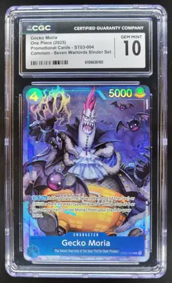 2025 ONE PIECE CCG GECKO MORIA PROMO SEVEN WARLORDS ST03-004 CGC 10 B PT - Image 1