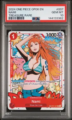 2024 ONE PIECE OP06-WINGS OF THE CAPTAIN TREASURE RARE #007 NAMI PSA 10 - Image 1