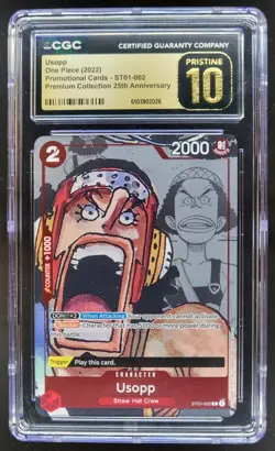 2022 ONE PIECE CCG USOPP 25TH PROMO ST01-002 CGC 10 PRISTINE D PT - Image 1