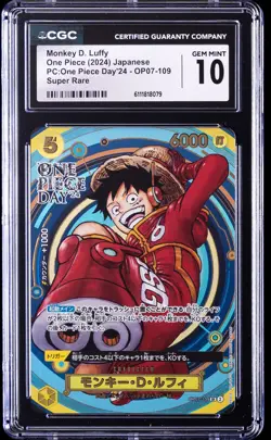 2024 ONE PIECE JPN PC ONE PIECE DAY '24 MONKEY D. LUFFY CGC 10 GEM MINT - Image 1