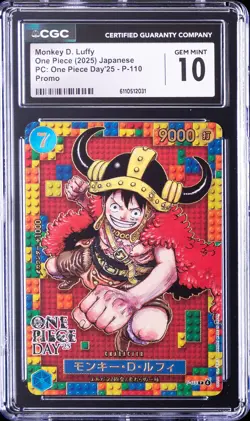 2025 ONE PIECE JPN PC: ONE PIECE DAY'25 - PROMO MONKEY D. LUFFY CGC 10 GEM MINT - Image 1