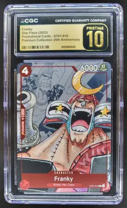 2022 ONE PIECE CCG FRANKY PROMO 25TH ST01-010 CGC 10 PRISTINE D PT - Image 1