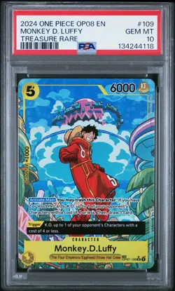 2024 ONE PIECE OP08-TWO LEGENDS TREASURE RARE #109 MONKEY D. LUFFY PSA 10 - Image 1
