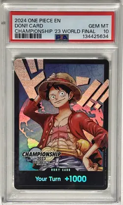 PSA 10 Monkey D. Luffy DON!! Championship 2023 World Final One Piece TCG English - Image 1