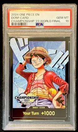 PSA 10 ONE PIECE DON CARD LUFFY WORLD FINAL CHAMPIONSHIP 2023 ENGLISH - Image 1