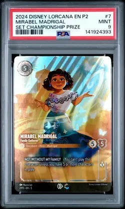 2024 DISNEY LORCANA EN P2-PROMO #7 MIRABEL MADRIGAL - FAMILY GATHERER PSA 9 - Image 1